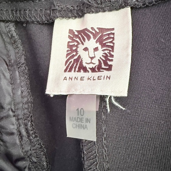Anne Klein Womens Black Bootcut Pants Size 10 Leather Trim Office Career - Picture 4 of 12